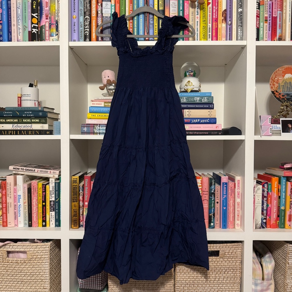 navy poplin nap dress hill house